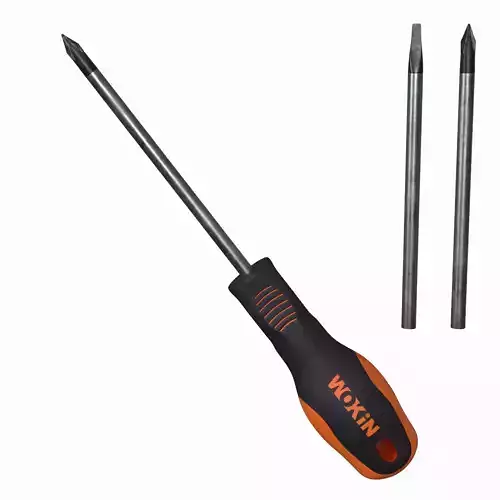 Screwdriver with orange and handle