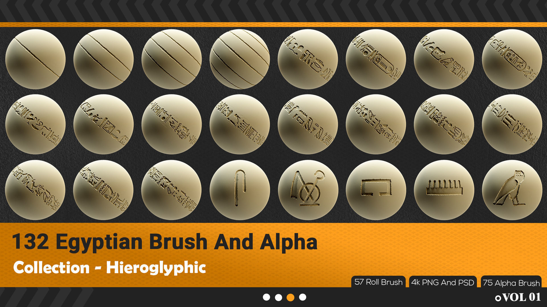 132 Egyptian Hieroglyphic RollBrush And Alpha 3D model_2