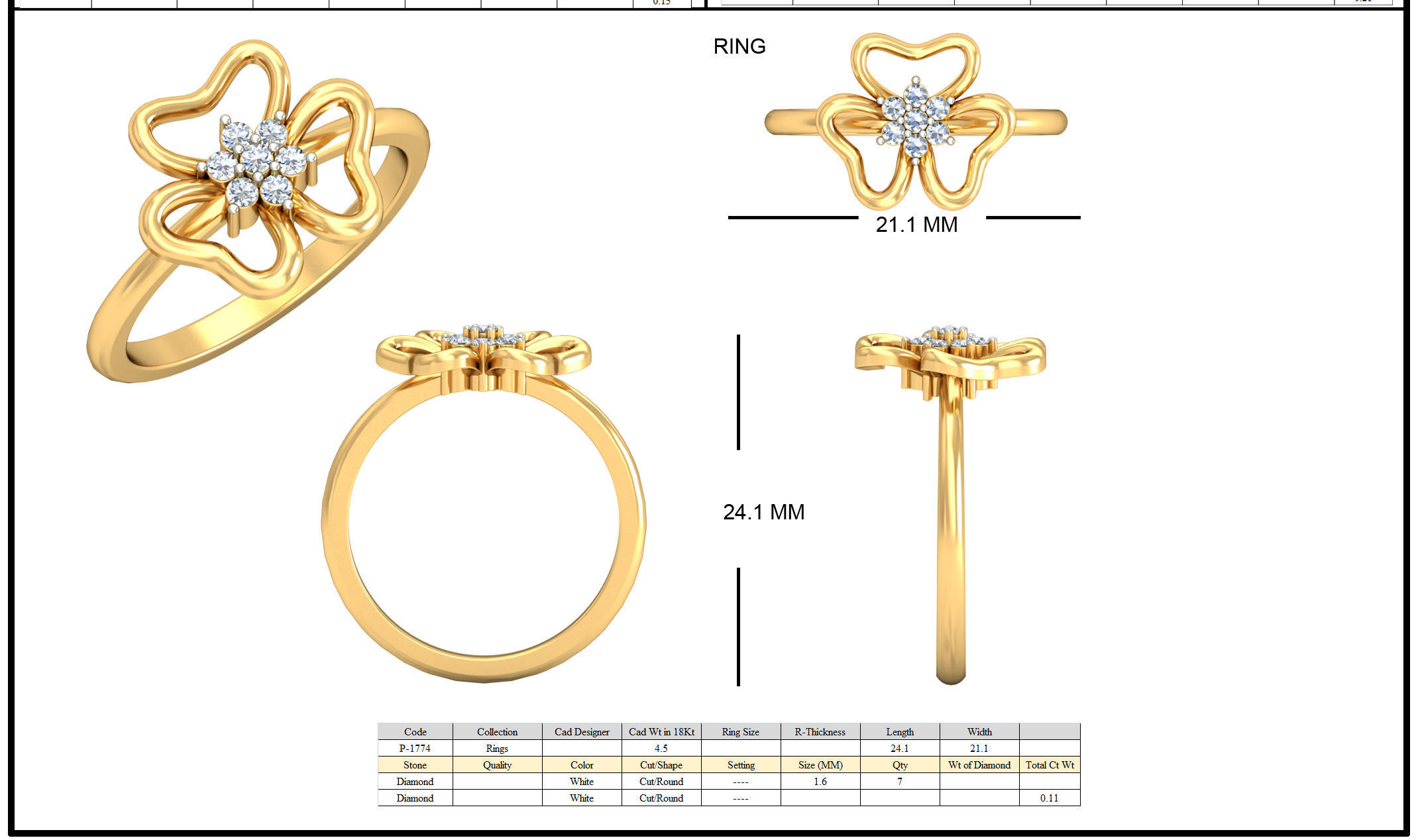 Women Diamond ring 3dm stl render detail 3D print model_5