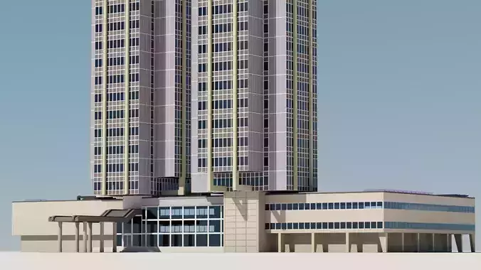 Eastern European Building 004 Low-poly 3D model
