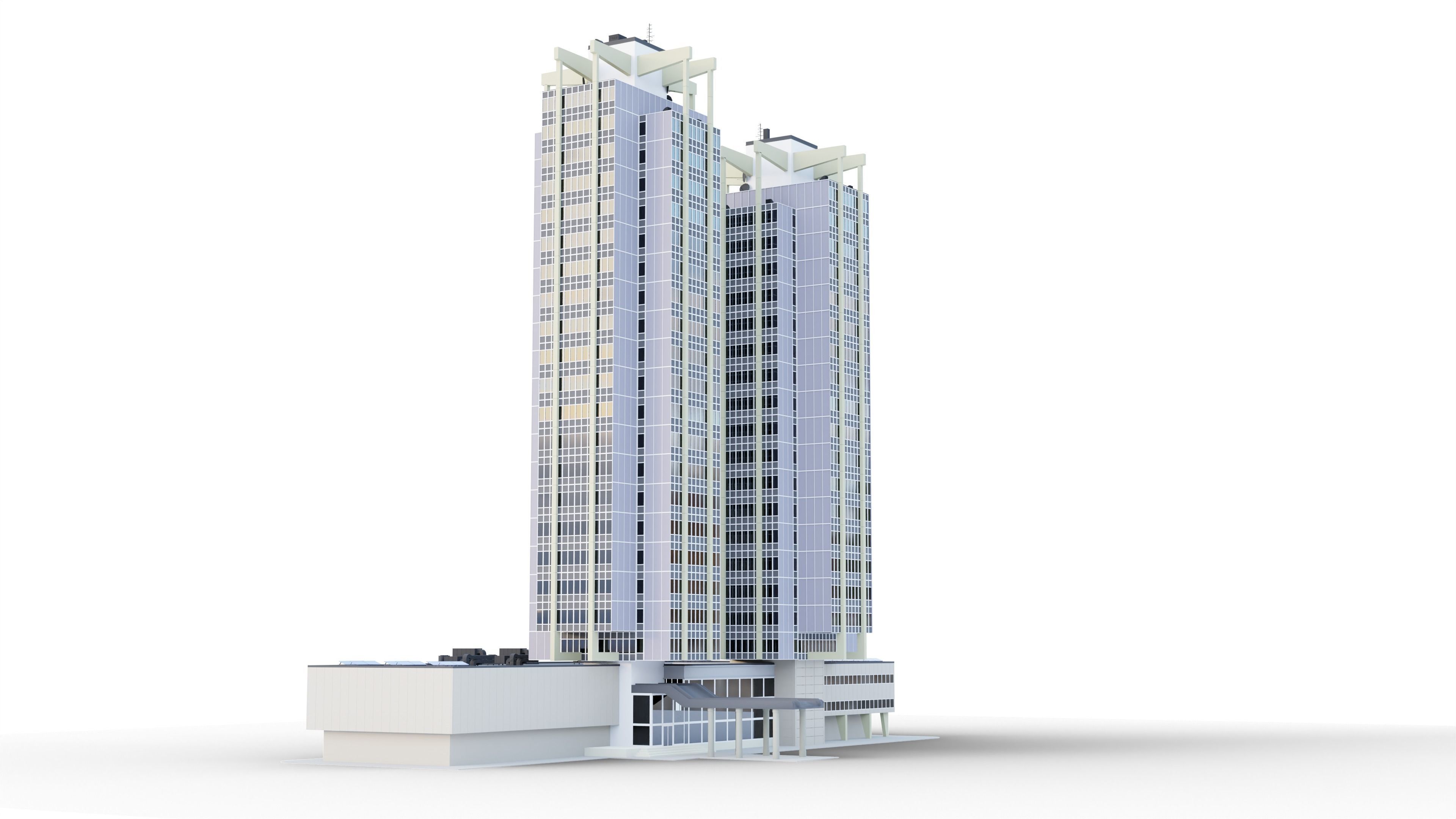 Eastern European Building 004 Low-poly 3D model_5