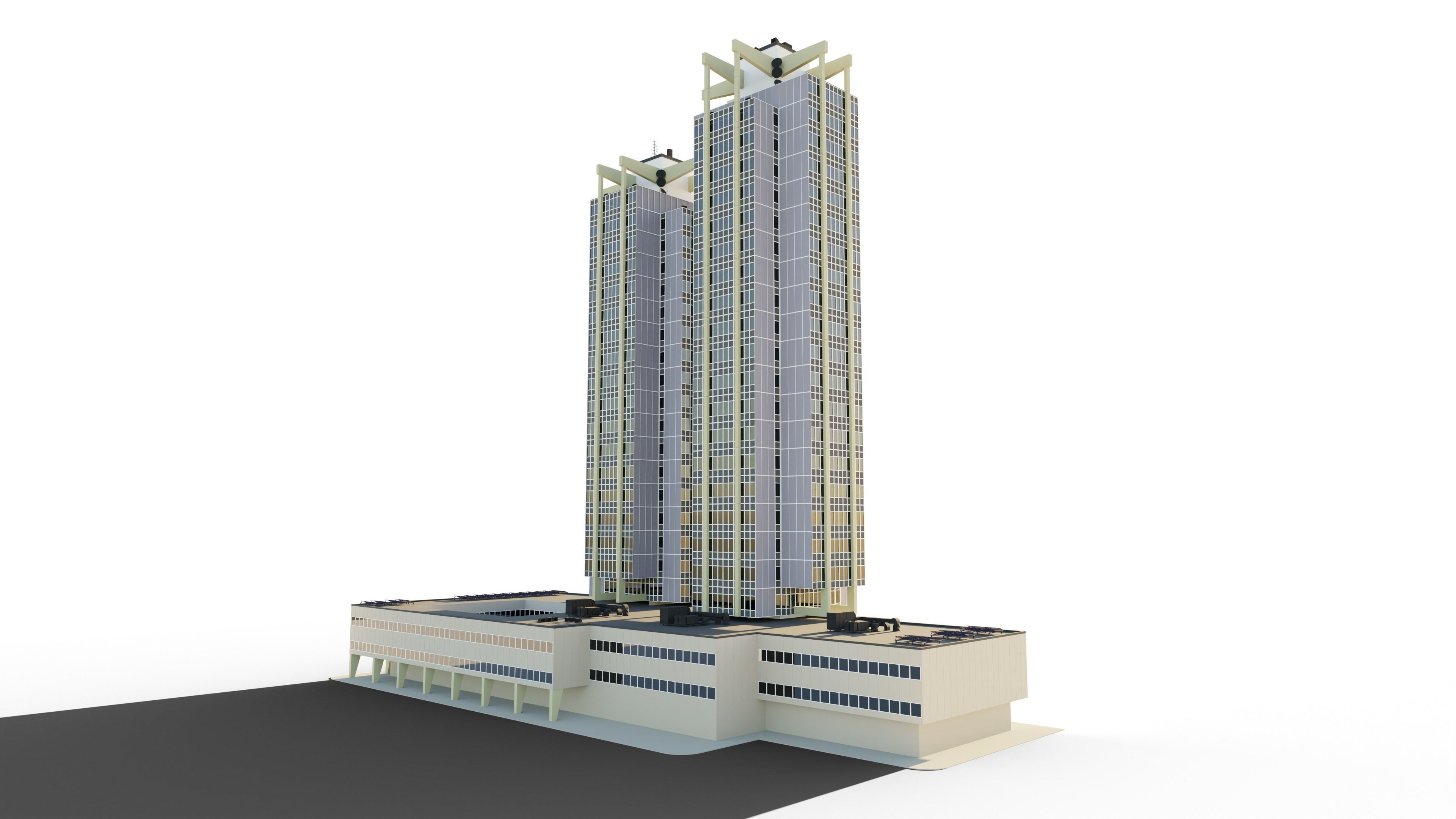 Eastern European Building 004 Low-poly 3D model_8