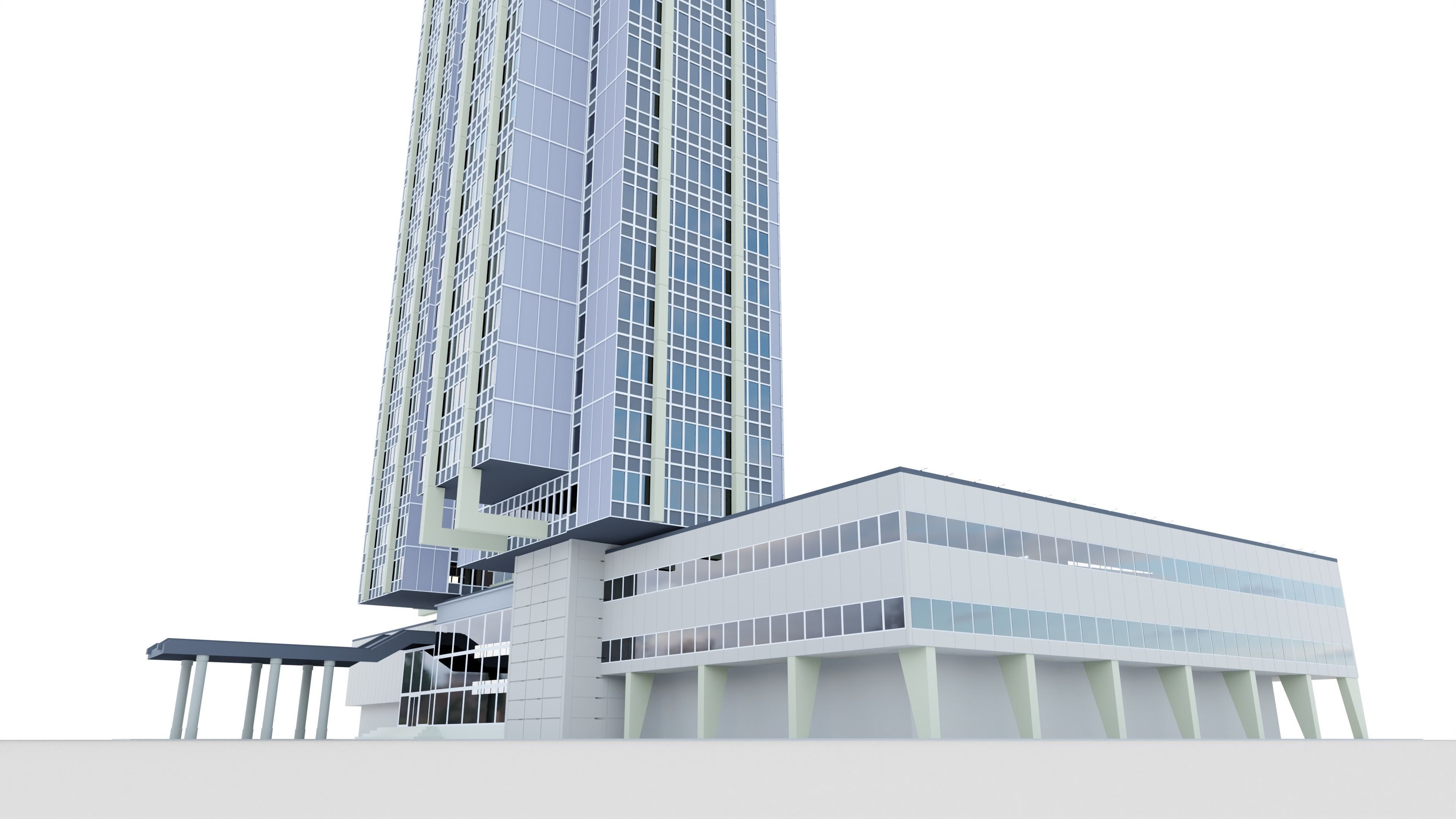 Eastern European Building 004 Low-poly 3D model_7