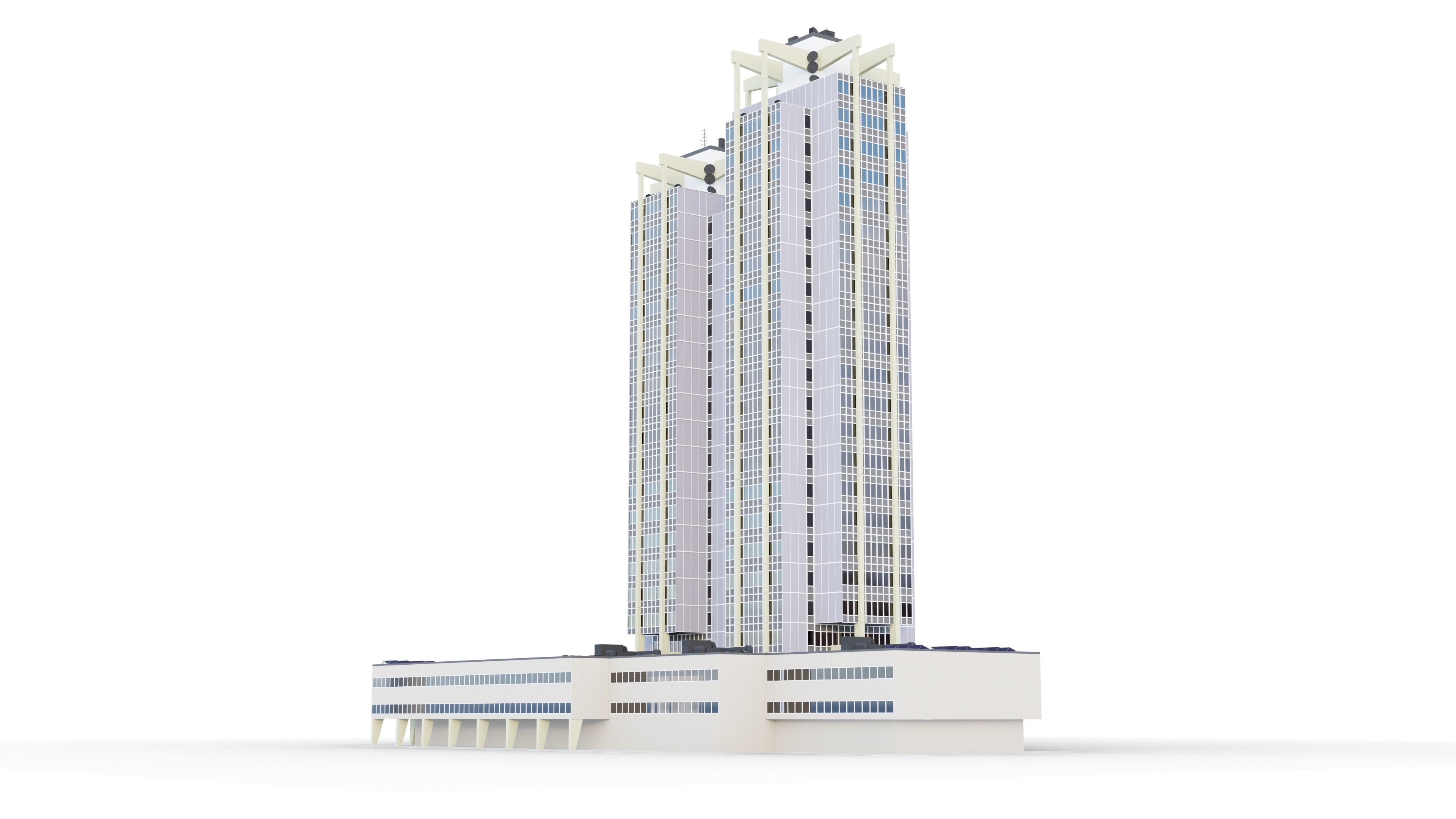 Eastern European Building 004 Low-poly 3D model_6