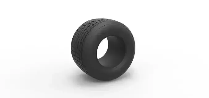 Dirt Sprint racing tire 3 Scale 1 to 25 3D print model