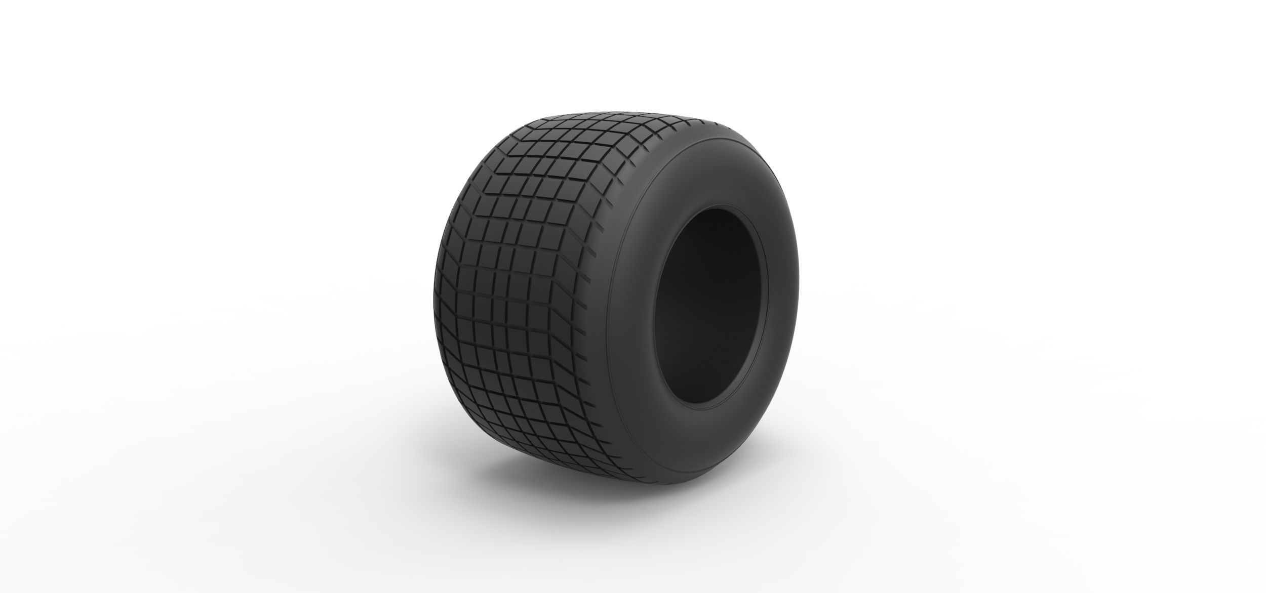 Dirt Sprint racing tire 3 Scale 1 to 25 3D print model_1