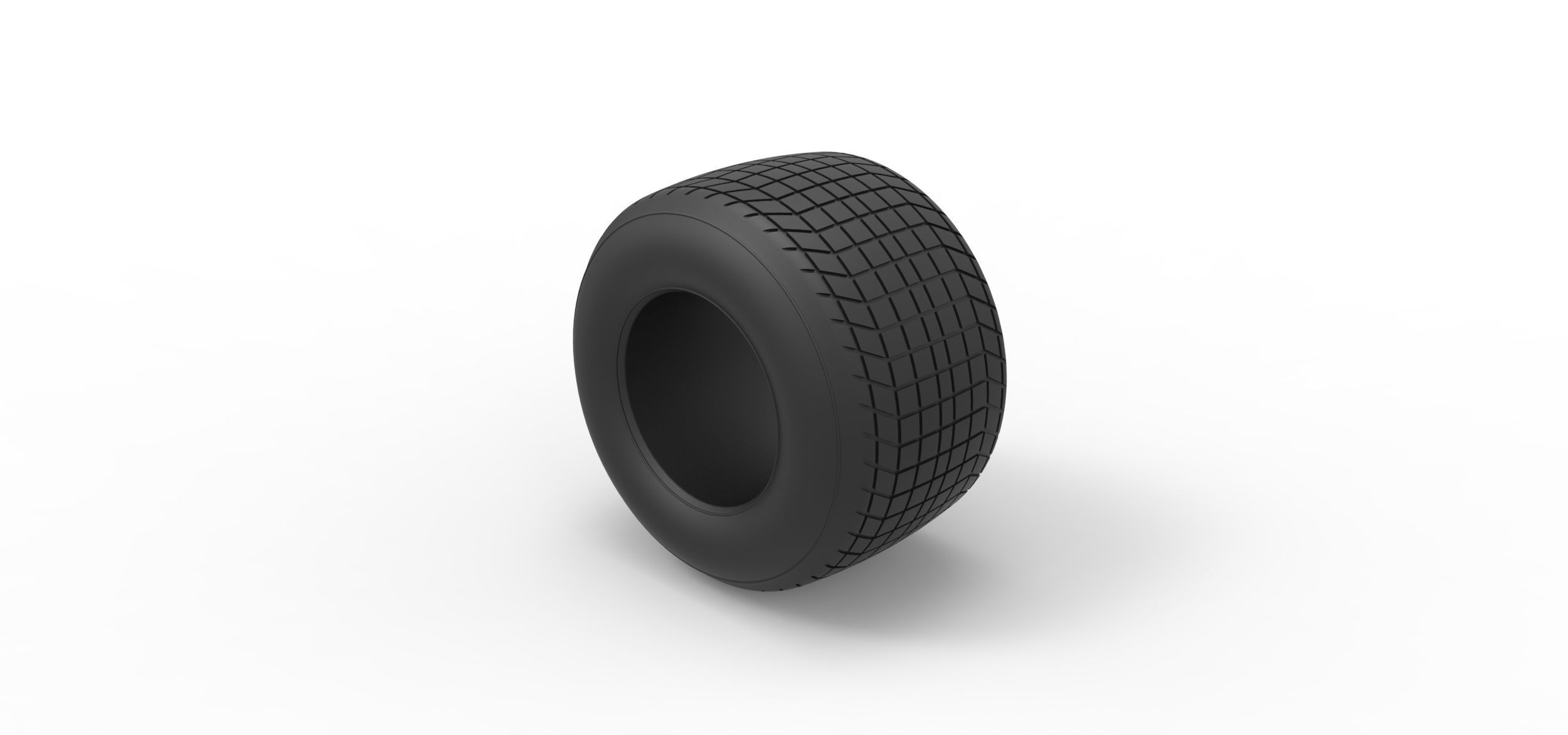 Dirt Sprint racing tire 3 Scale 1 to 25 3D print model_6