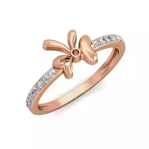 Bow Diamond Ring 3dm stl renders detail