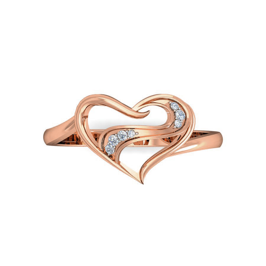 Heart Diamond Ring 3dm stl renders detail 3D print model_3