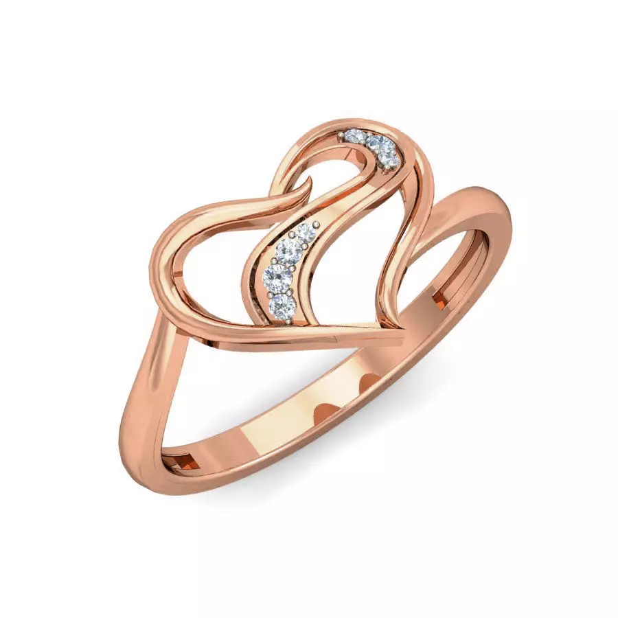 Heart Diamond Ring 3dm stl renders detail 3D print model_0