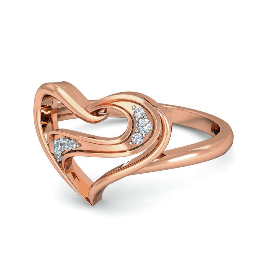 Heart Diamond Ring 3dm stl renders detail 3D print model_4