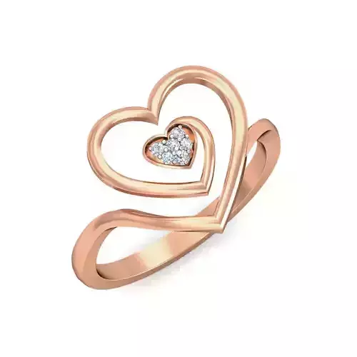 Heart Diamond Ring 3dm stl renders detail