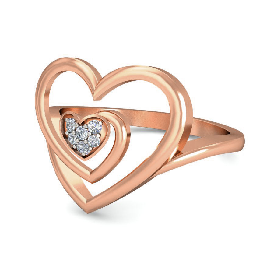 Heart Diamond Ring 3dm stl renders detail 3D print model_4