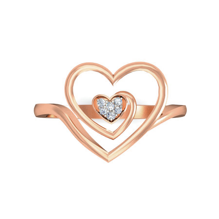 Heart Diamond Ring 3dm stl renders detail 3D print model_3