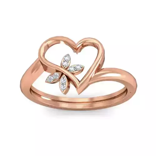 Heart Diamond Ring 3dm stl renders detail