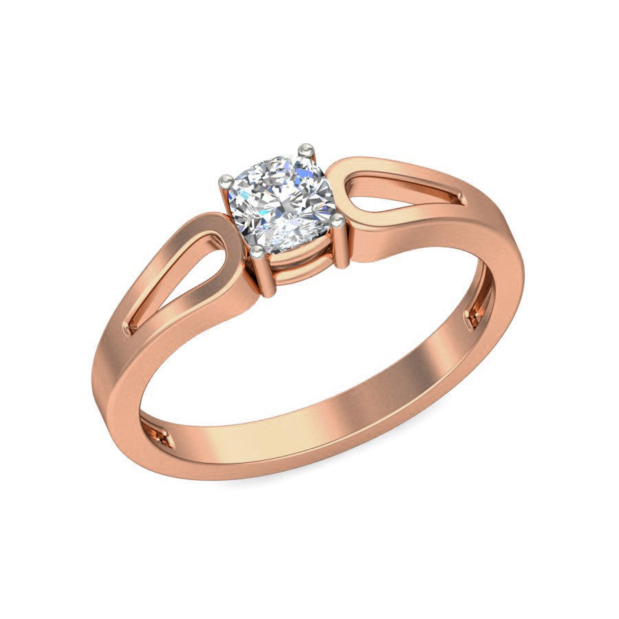 Women Solitaire Diamond Ring 3dm stl renders detail 3D print model_3