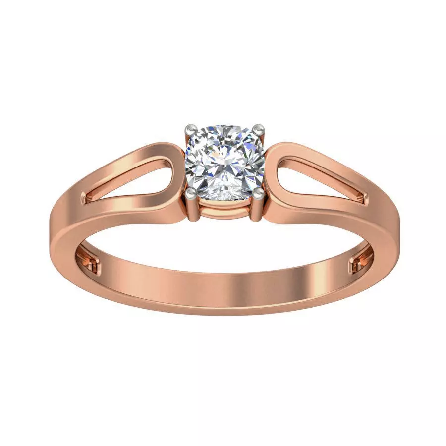 Women Solitaire Diamond Ring 3dm stl renders detail 3D print model_0