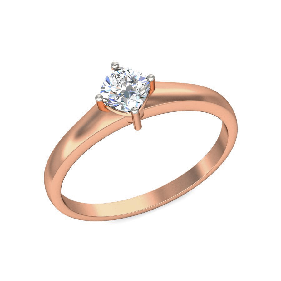 Women Solitaire Diamond Ring 3dm stl renders detail 3D print model_3