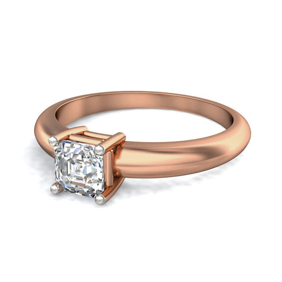 Women Solitaire Diamond Ring 3dm stl renders detail 3D print model_5