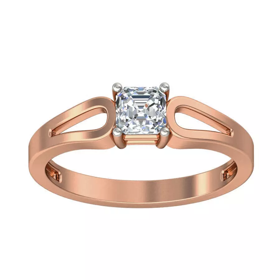 Women Solitaire Diamond Ring 3dm stl renders detail 3D print model_0