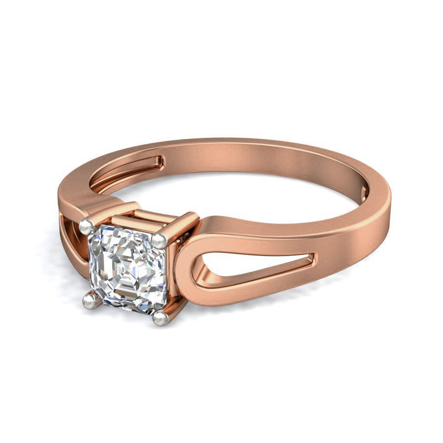 Women Solitaire Diamond Ring 3dm stl renders detail 3D print model_5
