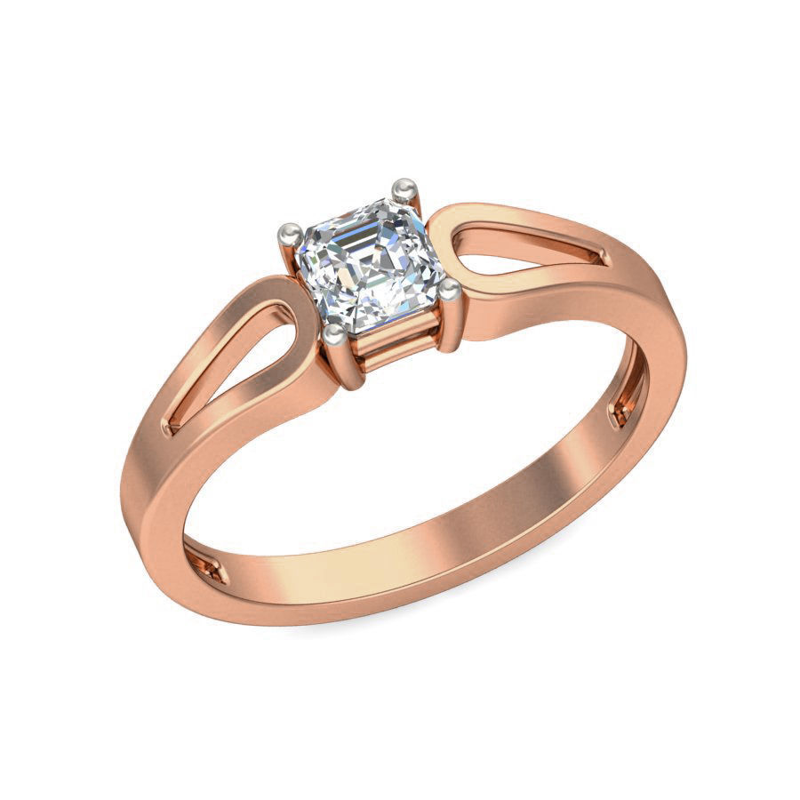 Women Solitaire Diamond Ring 3dm stl renders detail 3D print model_3