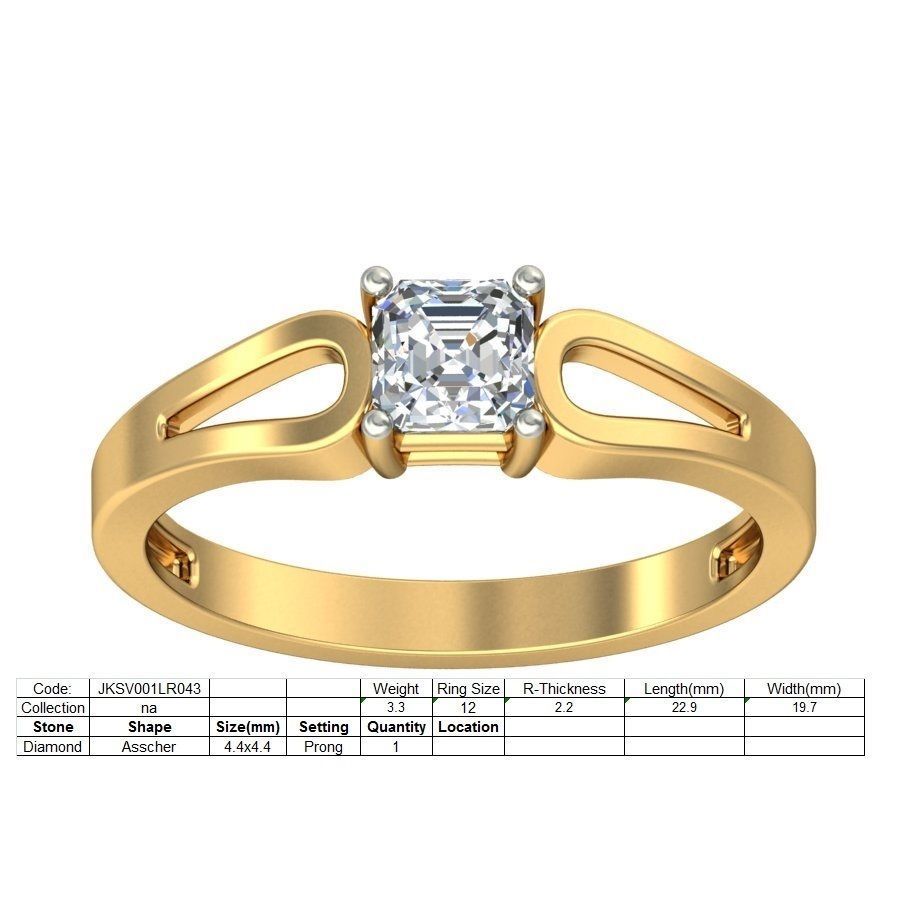 Women Solitaire Diamond Ring 3dm stl renders detail 3D print model_1