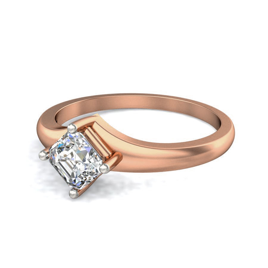 Women Solitaire Diamond Ring 3dm stl renders detail 3D print model_6