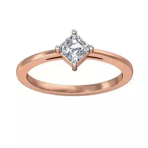 Women Solitaire Diamond Ring 3dm stl renders detail