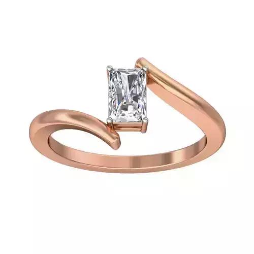 Women solitaire ring 3dm stl render detail