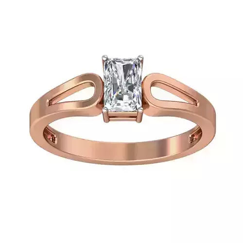 Women solitaire ring 3dm stl render detail