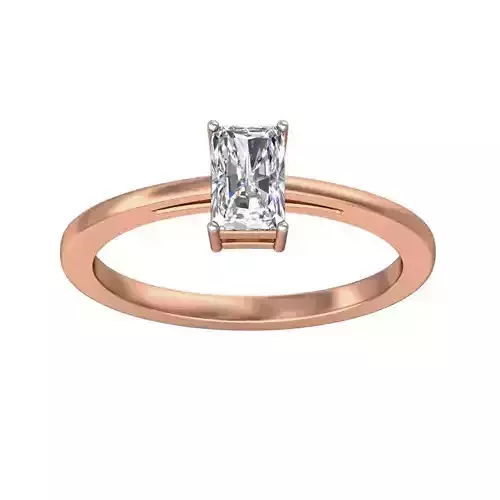 Women solitaire ring 3dm stl render detail