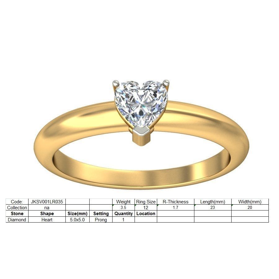 Women solitaire ring 3dm stl render detail 3D print model_1