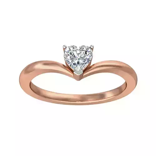 Women solitaire ring 3dm stl render detail