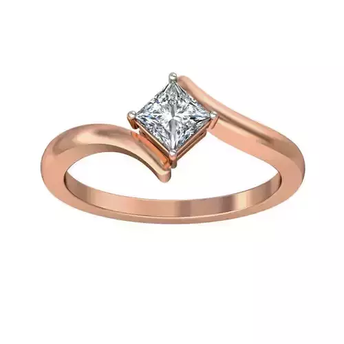 Women solitaire ring 3dm stl render detail