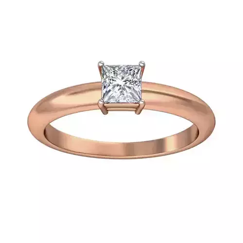 Women solitaire ring 3dm stl render detail