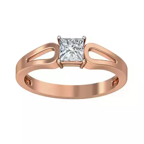 Women solitaire ring 3dm stl render detail