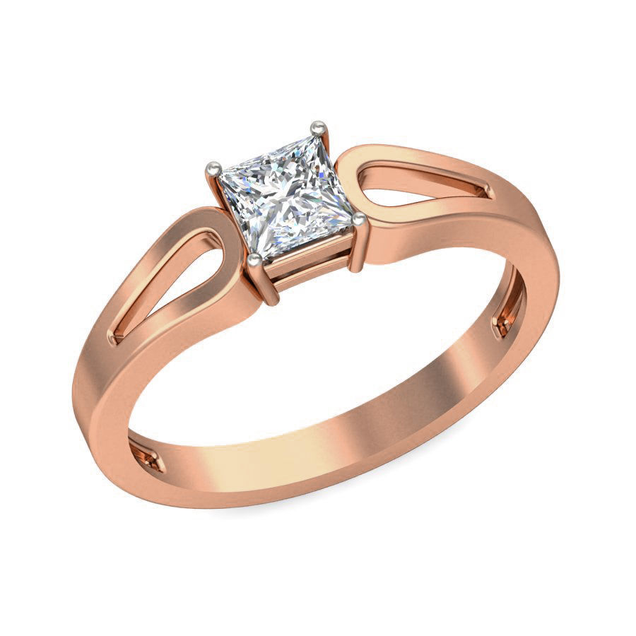 Women solitaire ring 3dm stl render detail 3D print model_3