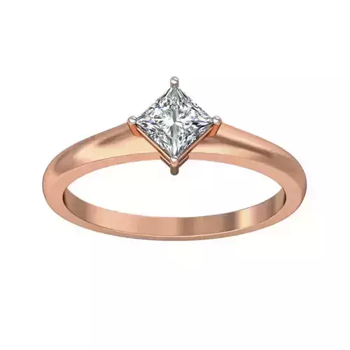 Women solitaire ring 3dm stl render detail
