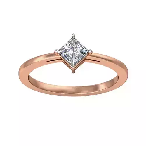 Women solitaire ring 3dm stl render detail