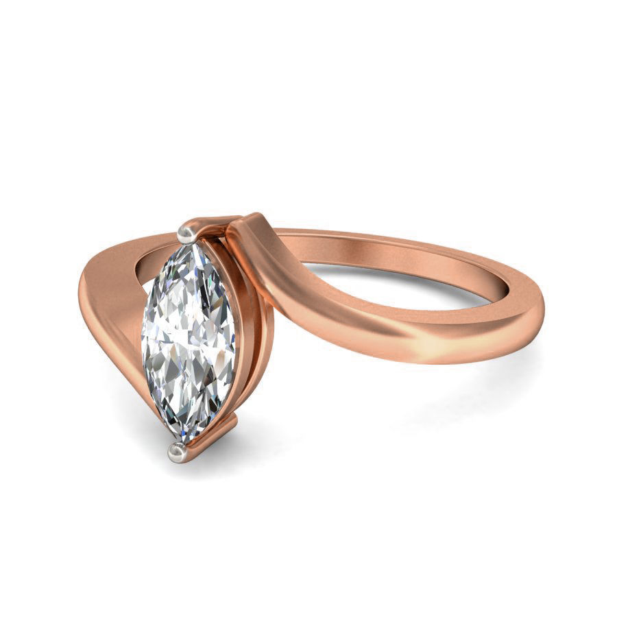 Women solitaire ring 3dm stl render detail 3D print model_6