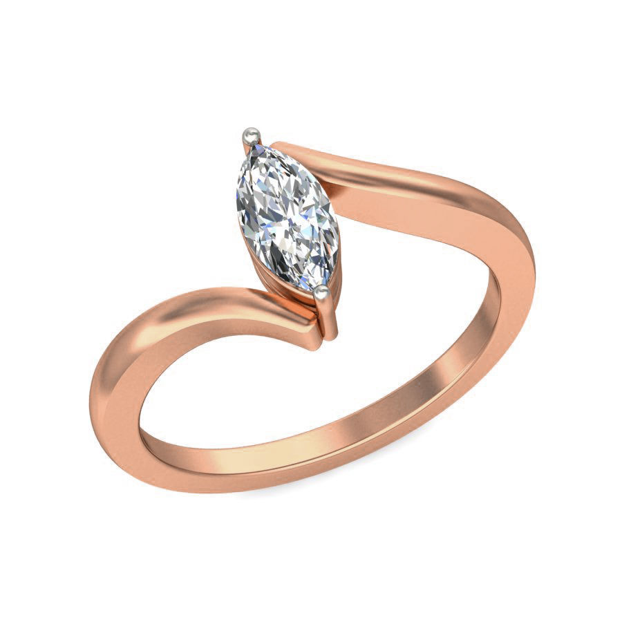 Women solitaire ring 3dm stl render detail 3D print model_3