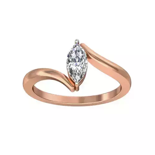 Women solitaire ring 3dm stl render detail
