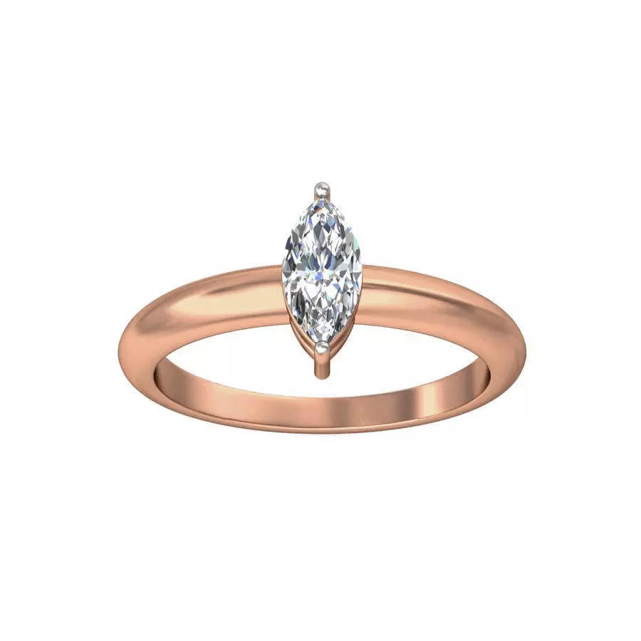 Women solitaire ring 3dm stl render detail 3D print model_0
