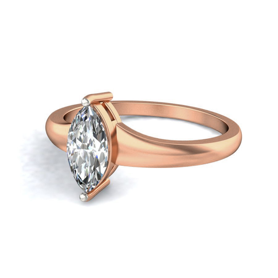 Women solitaire ring 3dm stl render detail 3D print model_6