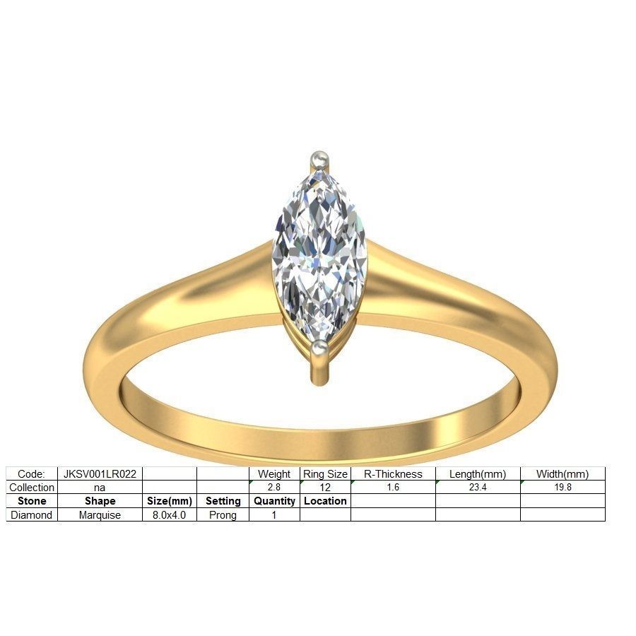 Women solitaire ring 3dm stl render detail 3D print model_1