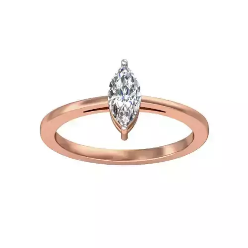 Women solitaire ring 3dm stl render detail
