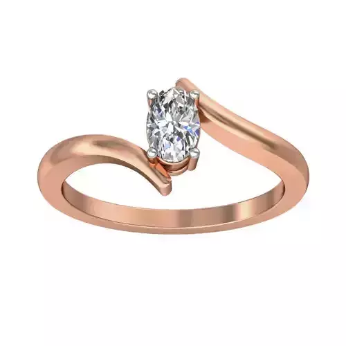 Women solitaire ring 3dm stl render detail