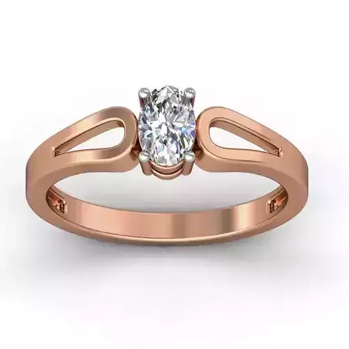 Women solitaire ring 3dm stl render detail
