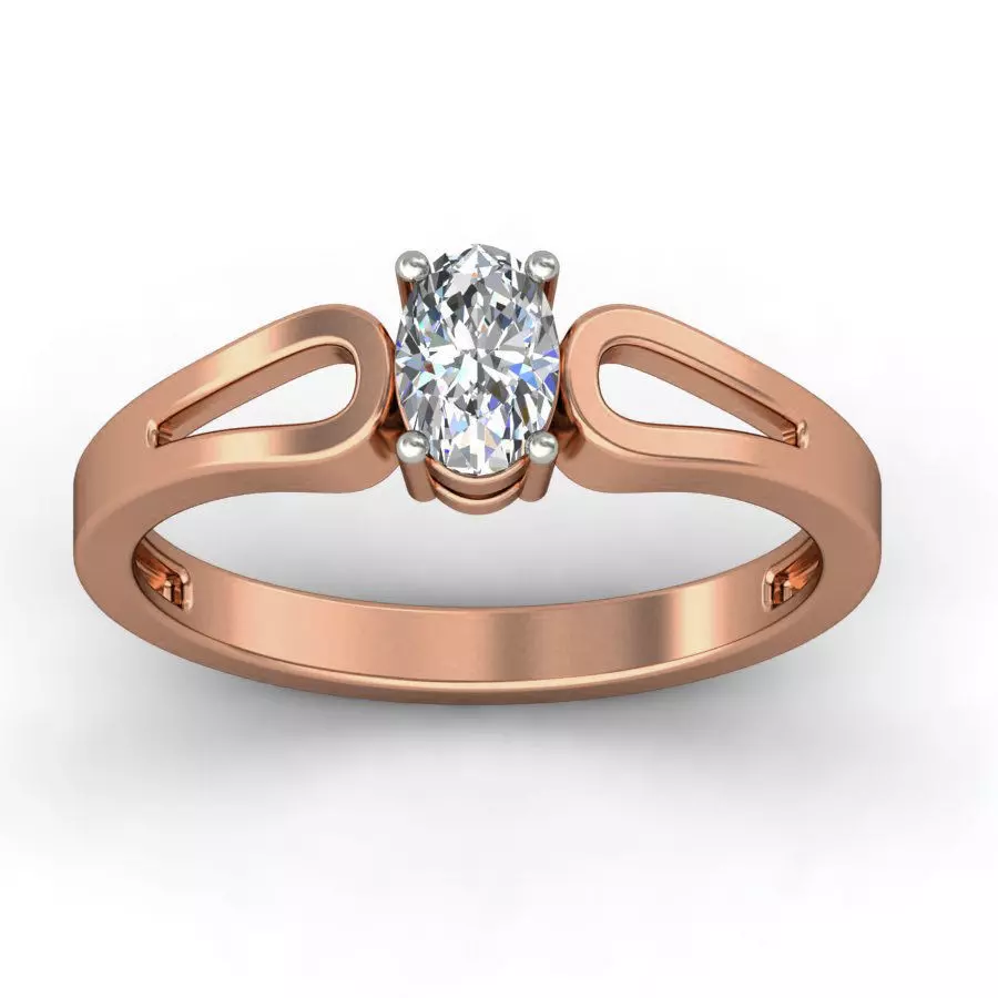 Women solitaire ring 3dm stl render detail 3D print model_0